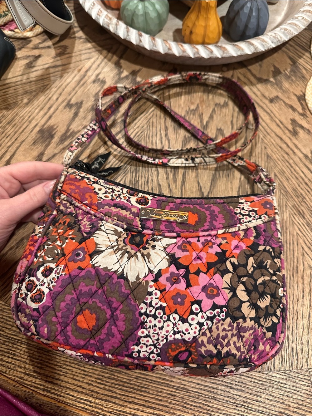 Vera Bradley Rosewood Patterned Quilted Small Crossbody Bag